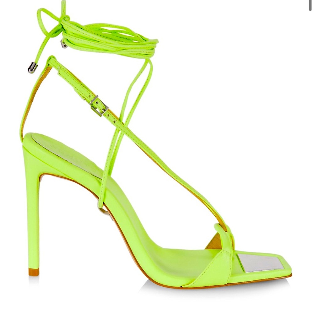 New Schutz Vikki Leather Ankle Wrap Thong Dress Sandals - Picture 3 of 16